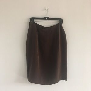 Chocolate brown silk skirt, sz 14